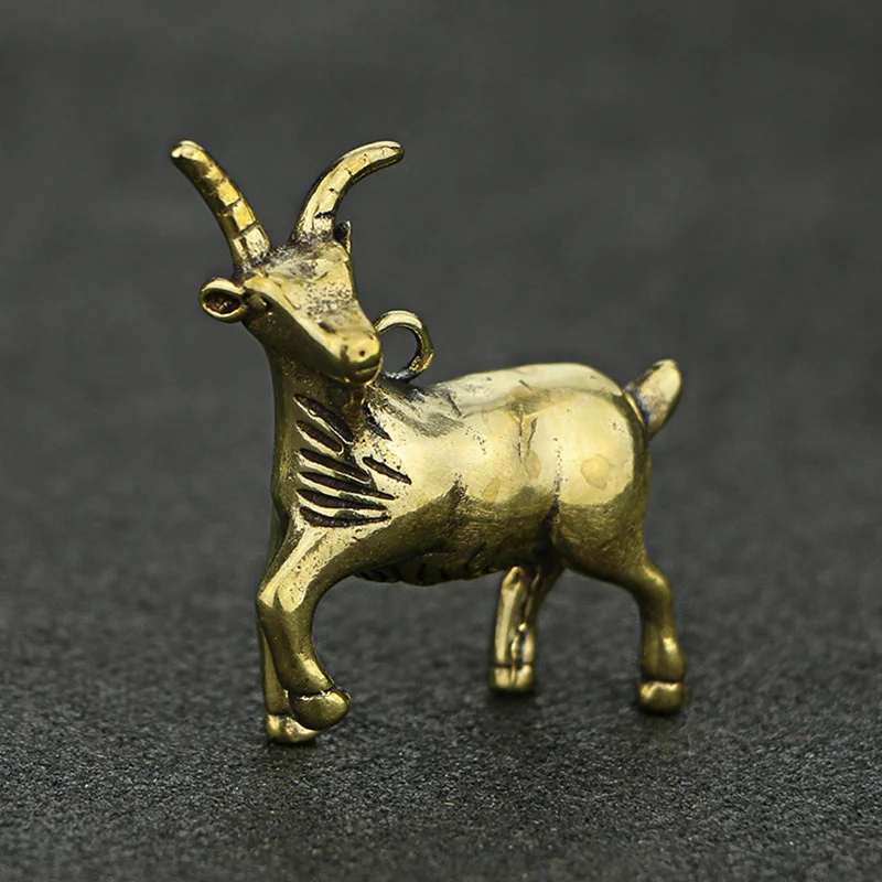 

Mini Brass Sheep Goats Ornament Home Decor Keychain Accessories Pendant