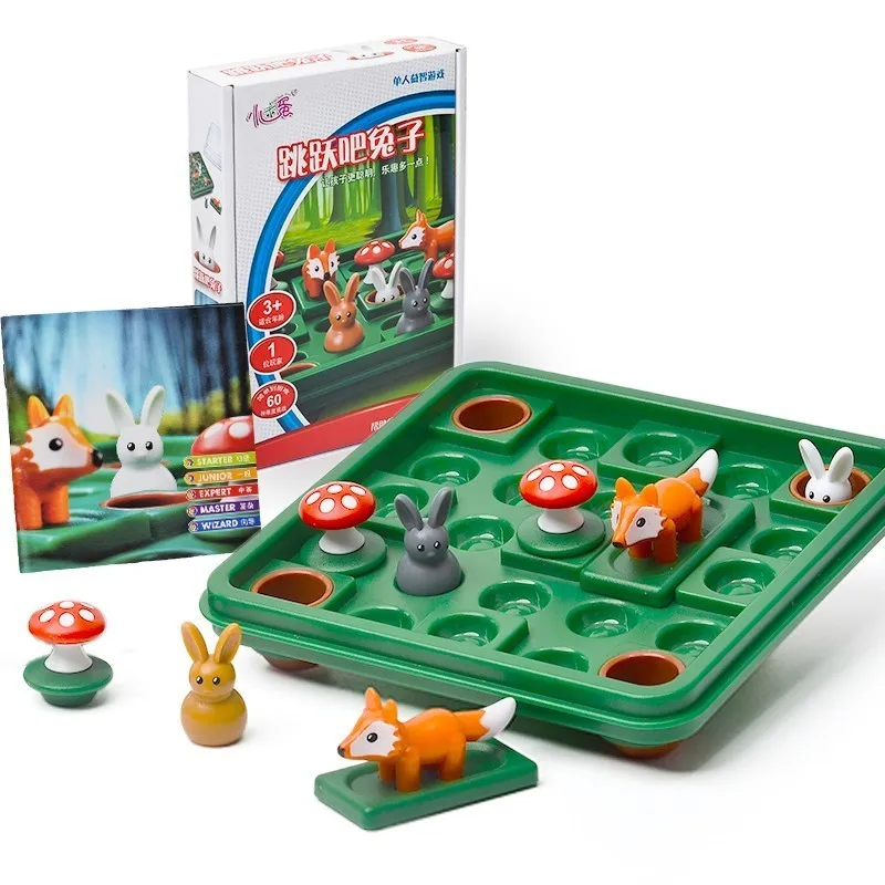 

Smart Jumping Rabbit Board Games Run Rabbit 60 Challenge with Solution Family Interactive Games IQ Training Toys For Children57