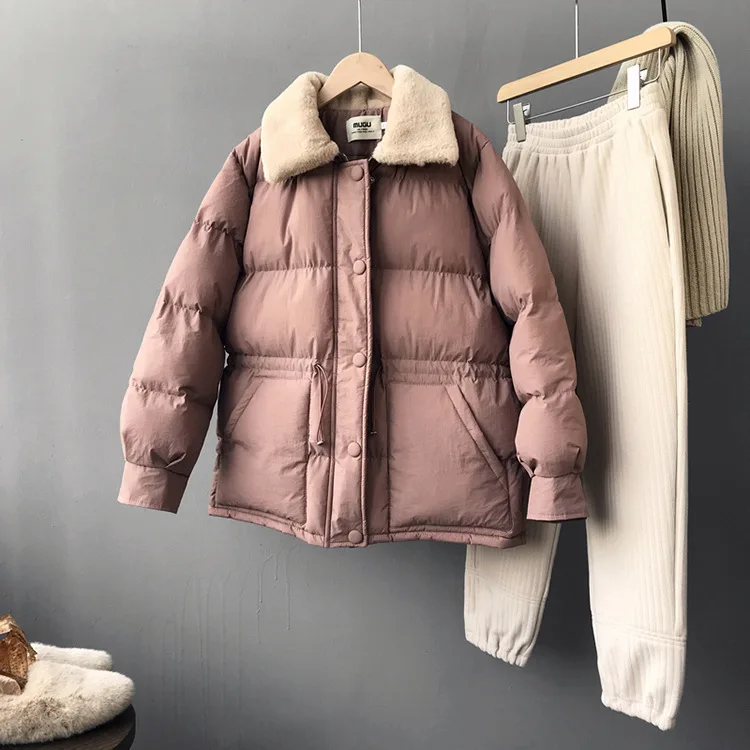 Mooirue осень зима Корейская уличная куртка пальто женская утепленная длинная хлопковая стеганая одежда Свободная печать сплошной цвет