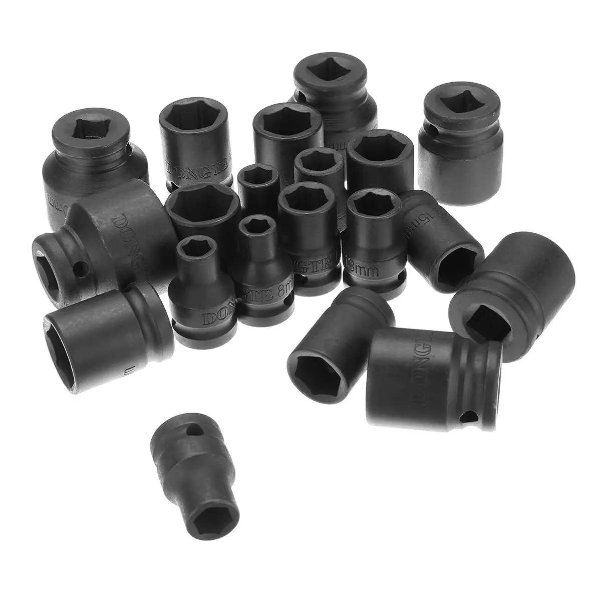 

20 Pcs 1/2 Inch Drive Hex 6 Point Impact Socket Set Chrome Vanadium Steel Metric Garage 8-32mm Wrench Tool