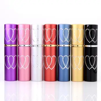

500pcs new 10ml Double Love Heart Pattern Refillable Aluminum Perfume Bottle Empty Spray Atomizer Container