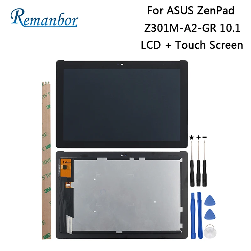 Remanbor For ASUS ZenPad Z301M-A2-GR LCD Display and Touch Screen 10.1'' Repair phone accessories 1280X800 +Tools +Adhesive |