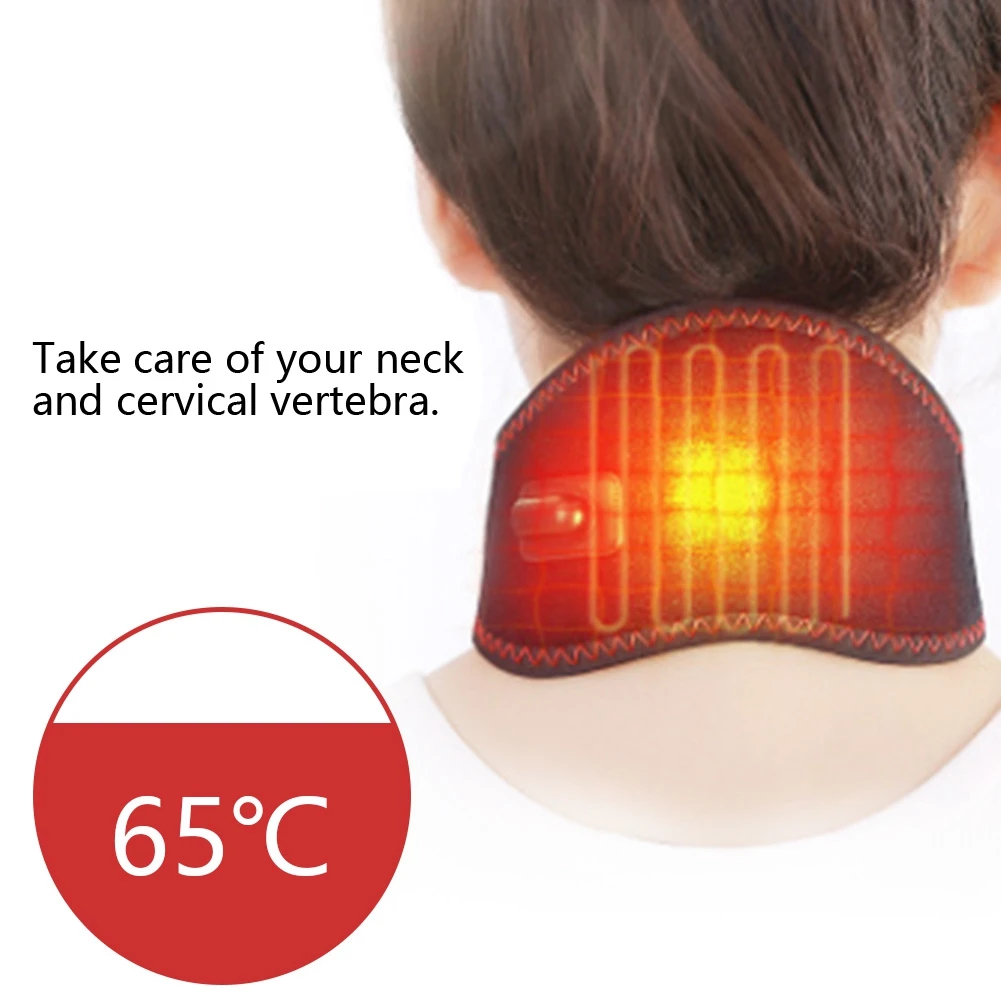 

USB Heating Neck Protective Belt Far Infrared Hot Compress Keep Warm Wrap Brace Support Heated Neck Wrap