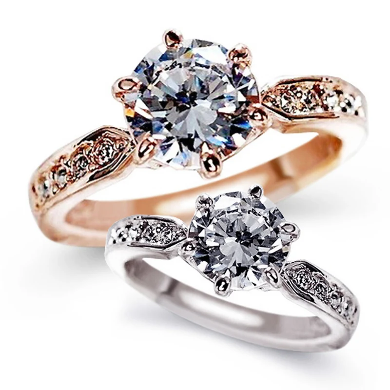 

LNRRABC zircon engagement ring female models rose gold wedding ring female models crystal jewelry high quality