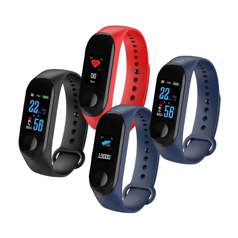

Smart Bracelets M3 Plus Color IPS Screen Smart Watch Wristband for Sport IP68 Waterproof Blood Pressure Oxygen Activity Tracker