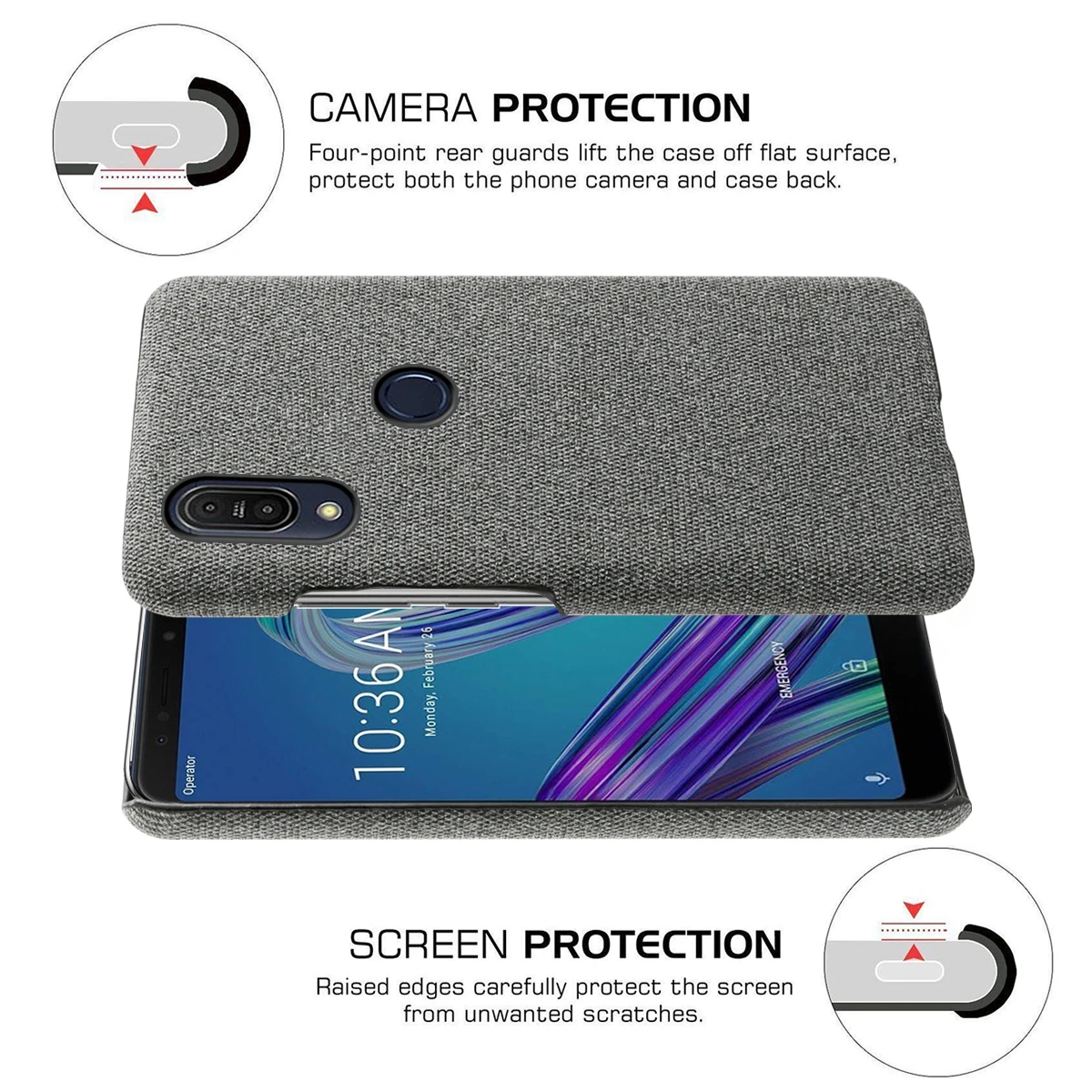 Для Asus Zenfone Max Pro M1 чехол ZB602KL ультра тонкий жесткий ПК тканый матовый тканевый