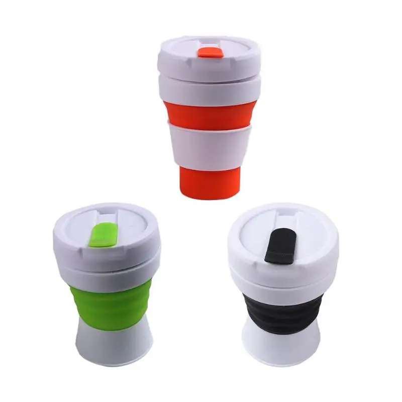 

355ML Portable Silicone Folding Cup Retractable Kettle Travel Pot Outdoor Sport Water Cups Foldable Leak Proof Coffee Cup