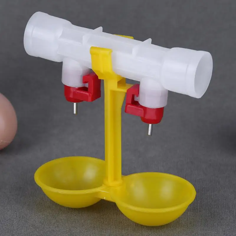 

Double Outlet Ball Valve Hanging Cups Nipple Drinker Poultry Watering Supplies