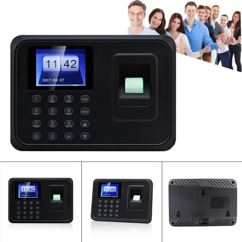 

Biometric Fingerprint Time Attendance Clock Recorder Employee Recognition Device Electronic English Spanish Portuguese Machine