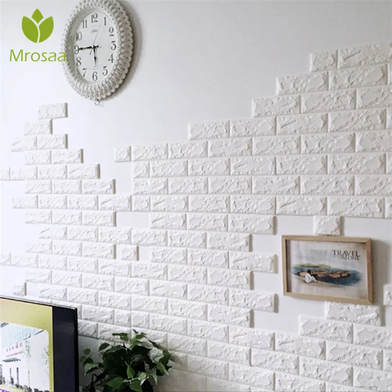 PE Foam 3D Wall Stickers Safty Home Decor DIY Wallpaper Brick Living Room Kids Bedroom Sticker Background wall stickers | Дом и сад