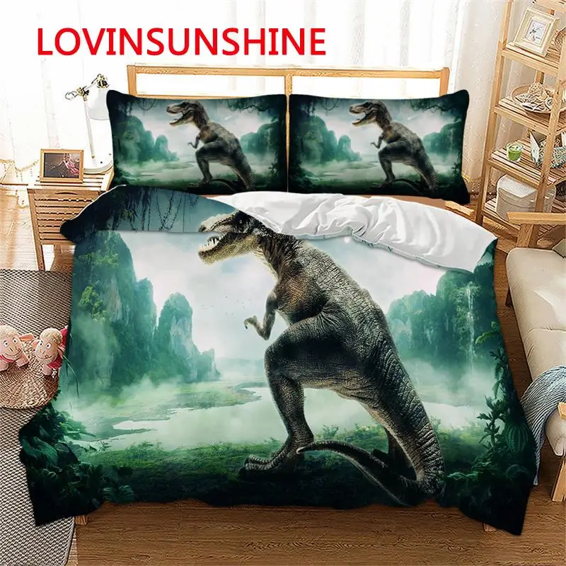 

LOVINSUNSHINE 3d Dinosaur Beding Set Cartoon Printed For Kids Cover Bedclothes With Pillowcase Bed Cover Duvet King AB#3