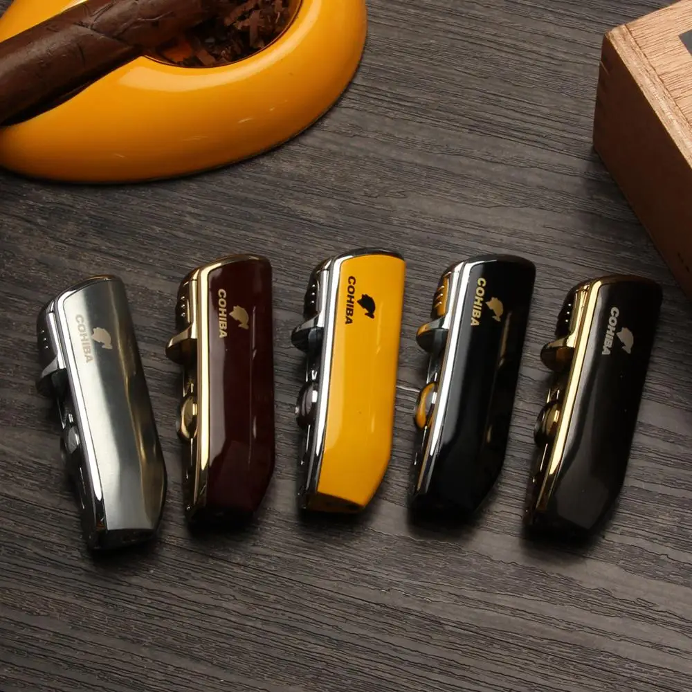 Металлическая ветрозащитная Зажигалка COHIBA в форме змеи с красным облаком 3