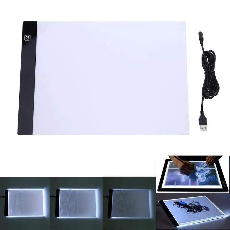 

A4 K2 LED Artist Thin Type Stencil Drawing Board 13.15x9.13inch Digital TabletsLight Tracing Table Pad Statioenry Office Tool