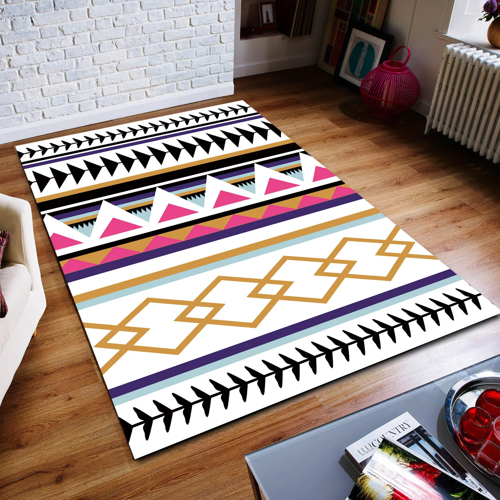 

Carpet Living Room Bedroom 3D Printed Carpet Modern Simple Geometry Nordic Style Non-Slip Mats Factory Batch