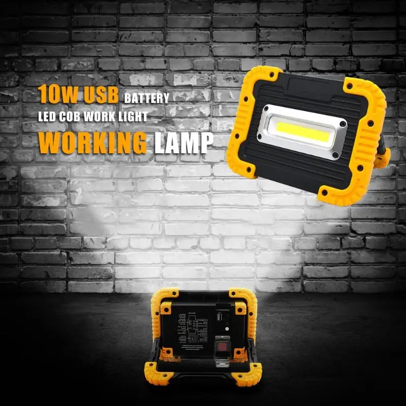

10W COB LED Rechargeable LED Camping Light Lantern Work Lamp 18650 Battery Floodlight USB Portable Power Bank Searchlight