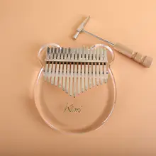 17 klucz Kalimba akrylowy kciuk fortepian 17 klawiszy Mbira przezroczysta klawiatura Instrument Tuner młotek torba koncertowa Kimi Calimba mini fortepian