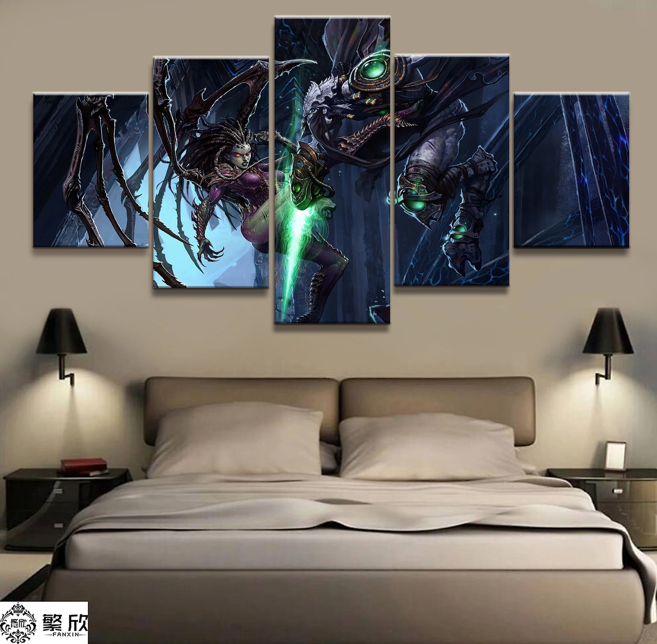 Модульная Картина на холсте для домашнего декора 5 шт. игровая картина StarCraft
