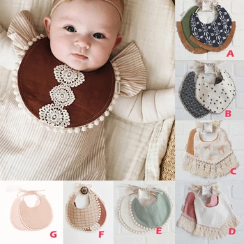 

2019 New Newborn Toddler Cotton Baby Boys Girls Bibs Lace Saliva Towel Kids Bib Feeding 10 Colour