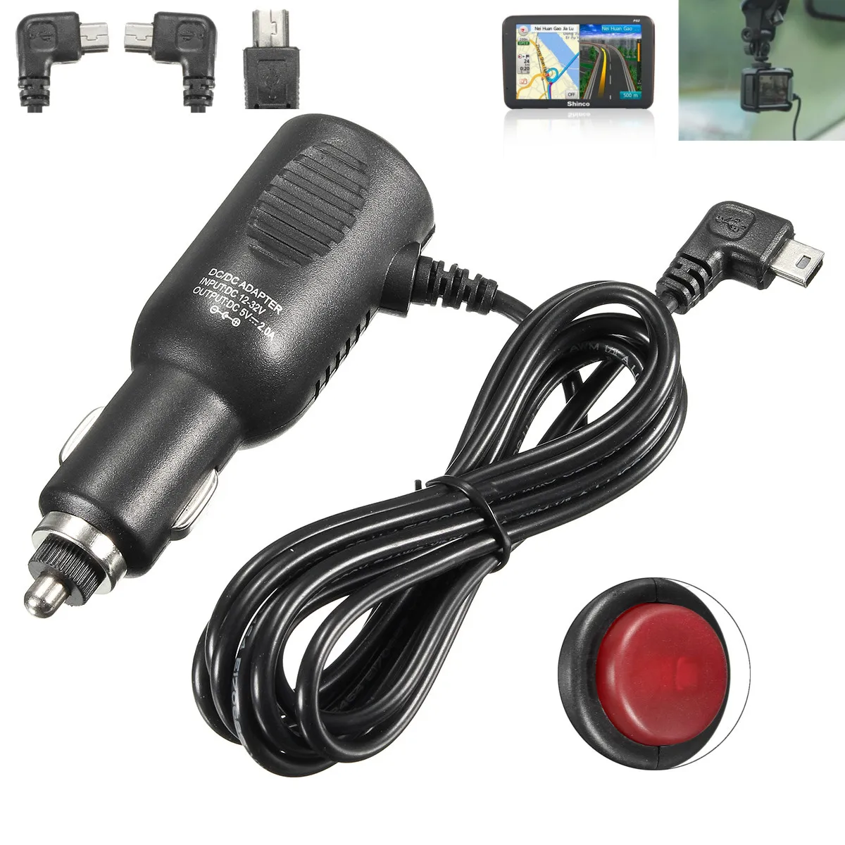 KROAK 5 V/2A شاحن سيارة ل DVR نافمان الطبل للغارمين Nuvi GPS 200 255 255wt البسيطة USB GPS اكسسوارات