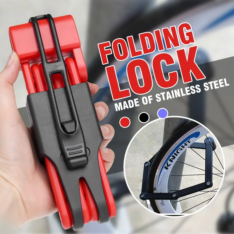Foldable Bicycle Lock Strong Security Motorcycle Electronic MTB Road Bike Lock Folding Anti