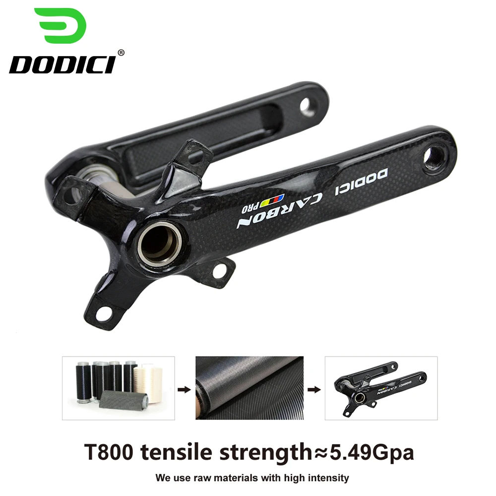 

DODICI 3k Gloosy Carbon Fiber Cycling Bicycle Crank Mountain Bikes Crankset 4 Claw BCD104mm Length 170mm Carbon MTB bike parts