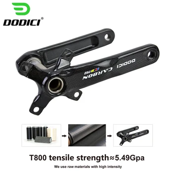 

DODICI 3k Gloosy Carbon Fiber Cycling Bicycle Crank Mountain Bikes Crankset 4 Claw BCD104mm Length 175mm Carbon MTB bike parts