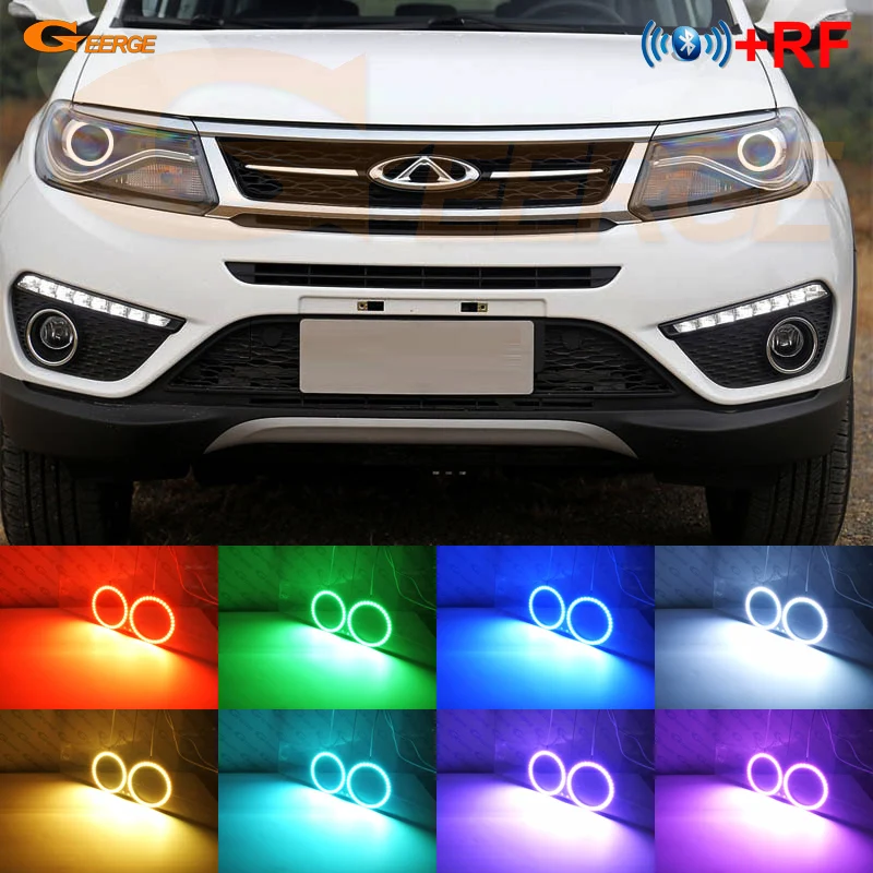 

For chery tiggo 5 2016 2017 Excellent RF Bluetooth Controller Multi-Color Ultra bright RGB LED Angel Eyes Halo Ring kit