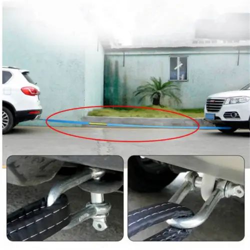 6M 8T Heavy Duty Tow Rope Towing Pull Strap Road Car Van Recovery W//Two Shackles