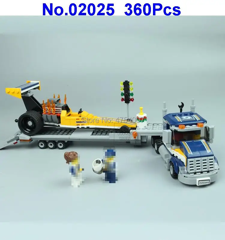 

360Pcs City Series The High Speed Racer Transporter Building Blocks Compatible 60151 Toy