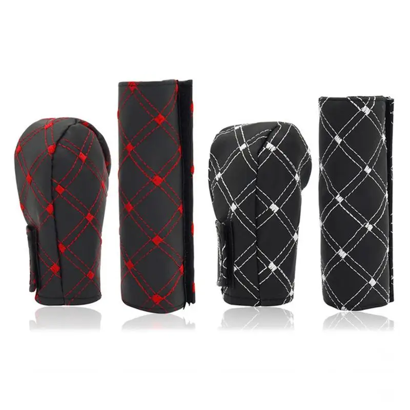 

2PCS/Set Car Hand Brake Cover Gear Cover Wine Series Shift Cover Manual Block Automatic Gear Universal Case