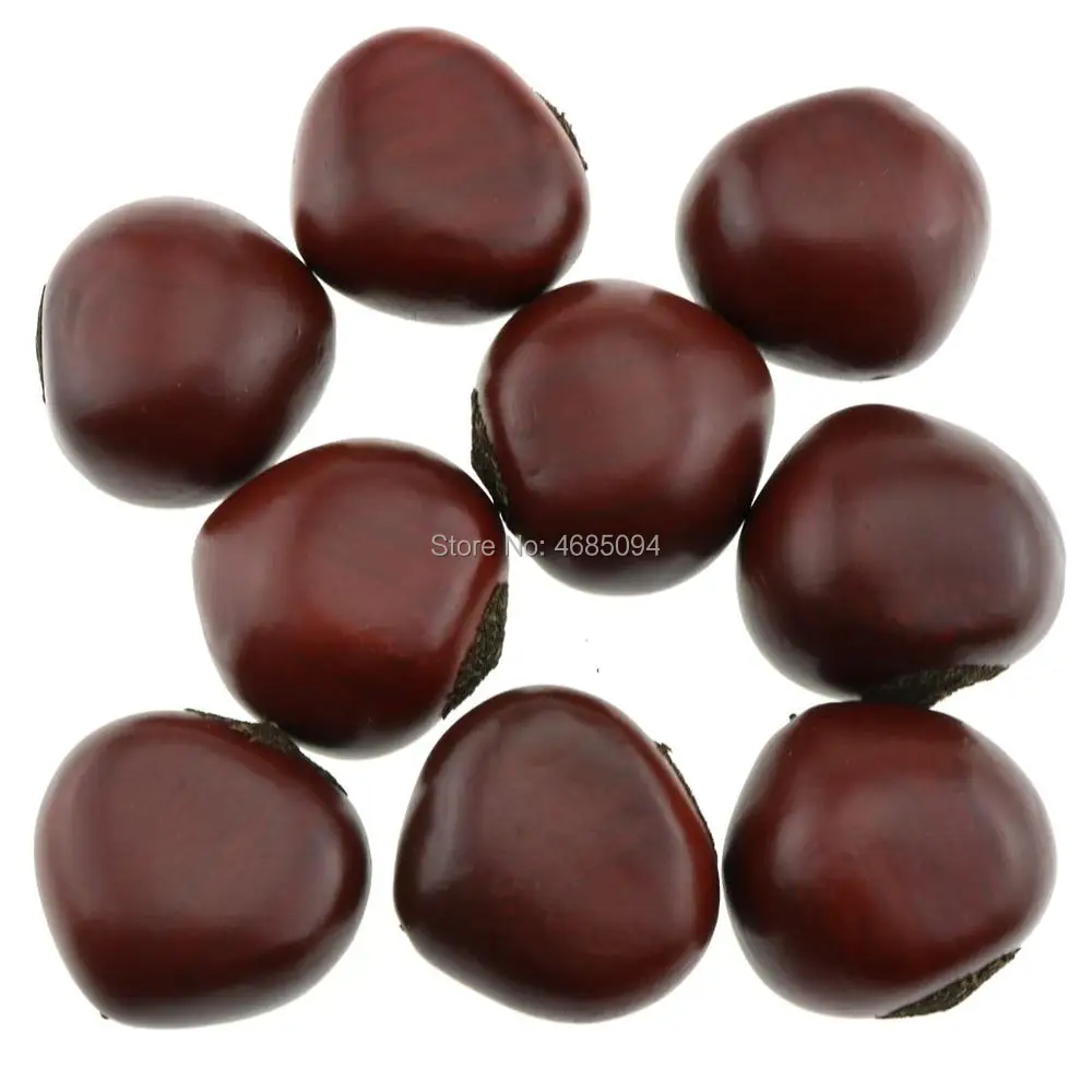 

Gresorth 20pcs High Quality Fake Chestnut Decoration Artificial Nut Home Kitchen Food Model Display