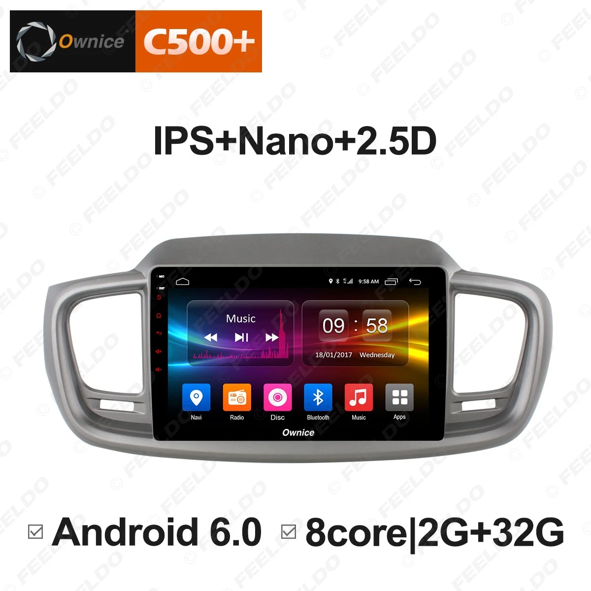 Discount FEELDO 10.1" Android 6.0 4-Core/DDR3 1G/16G/Support 4G Dongle Car Media Player With GPS For Sorento 2015/2016 ( Sorento 3 Prime) 2