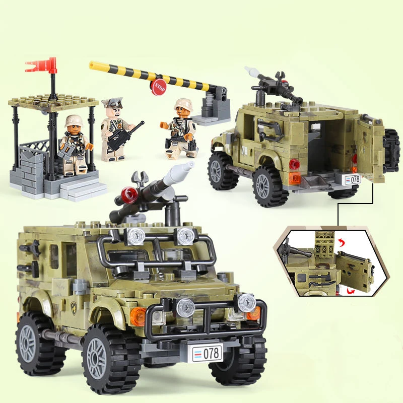 

military war moc Ryan Jeep Vehicle army soldier figures compatible legoinglyes building blocks bricks toys for children gifts