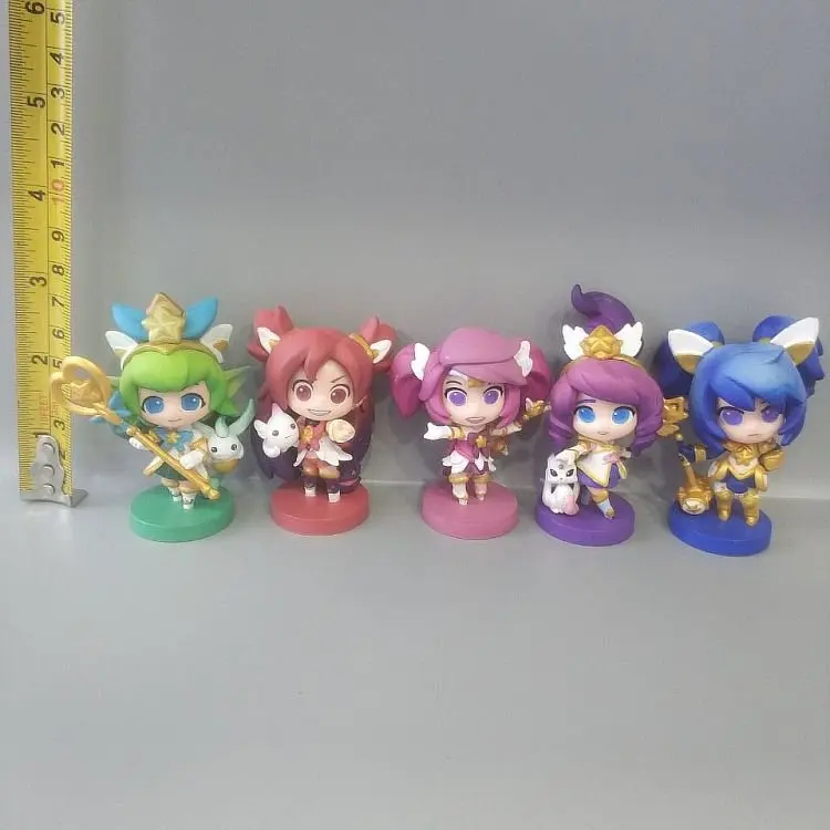5 шт./компл. мультяшная аниме экшн фигурка Magic Girls Jinx Lux LuLu Janna Q версия модели