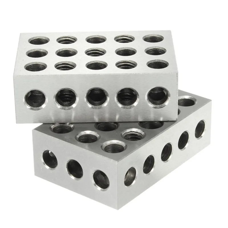 parallel clamping block 2Pcs Hardened Steel Block 23 Holes Parallel Clamping Block Lathe Tools Precision 0.005mm for Machine Tool 25x50x75mm