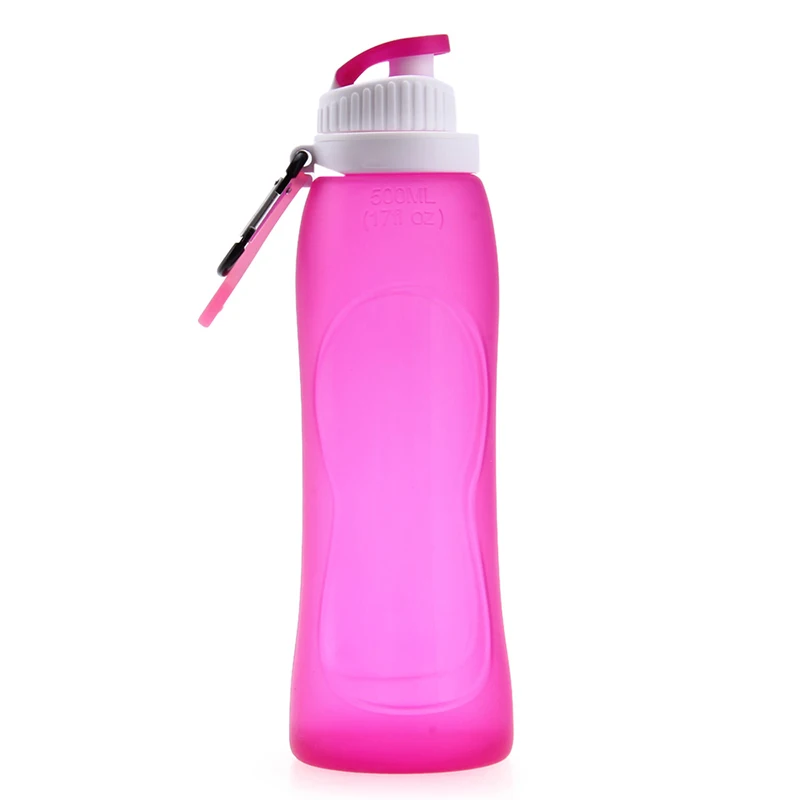 

1xPortable 0.5L Collapsible Folding Silicone Water Bottle Outdoor Camping Hiking