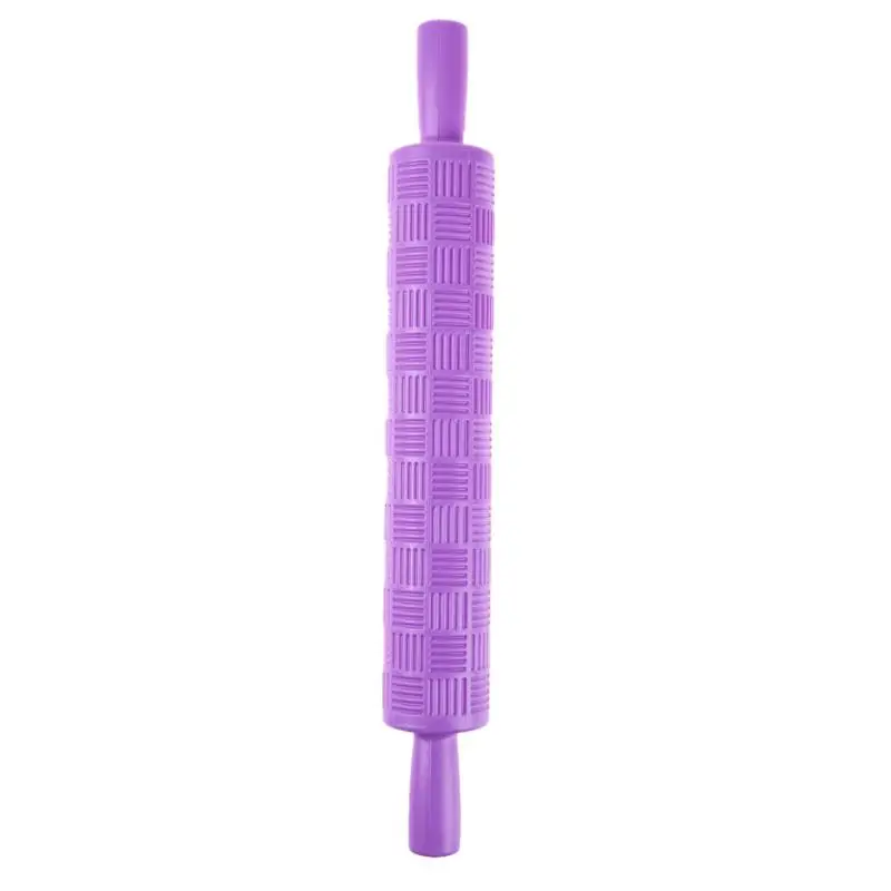 Pastic антипригарный Fondant Rolling Pin тиснение торт тесто ролик украшения ремесла DIY