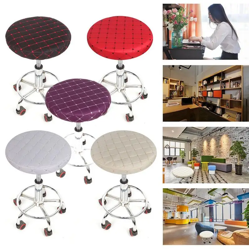 

2019 Round Chair Cover Bar Stool Cover Elastic Seat Cover Home Chair Slipcover Round Chair Bar Stool Floral Printed