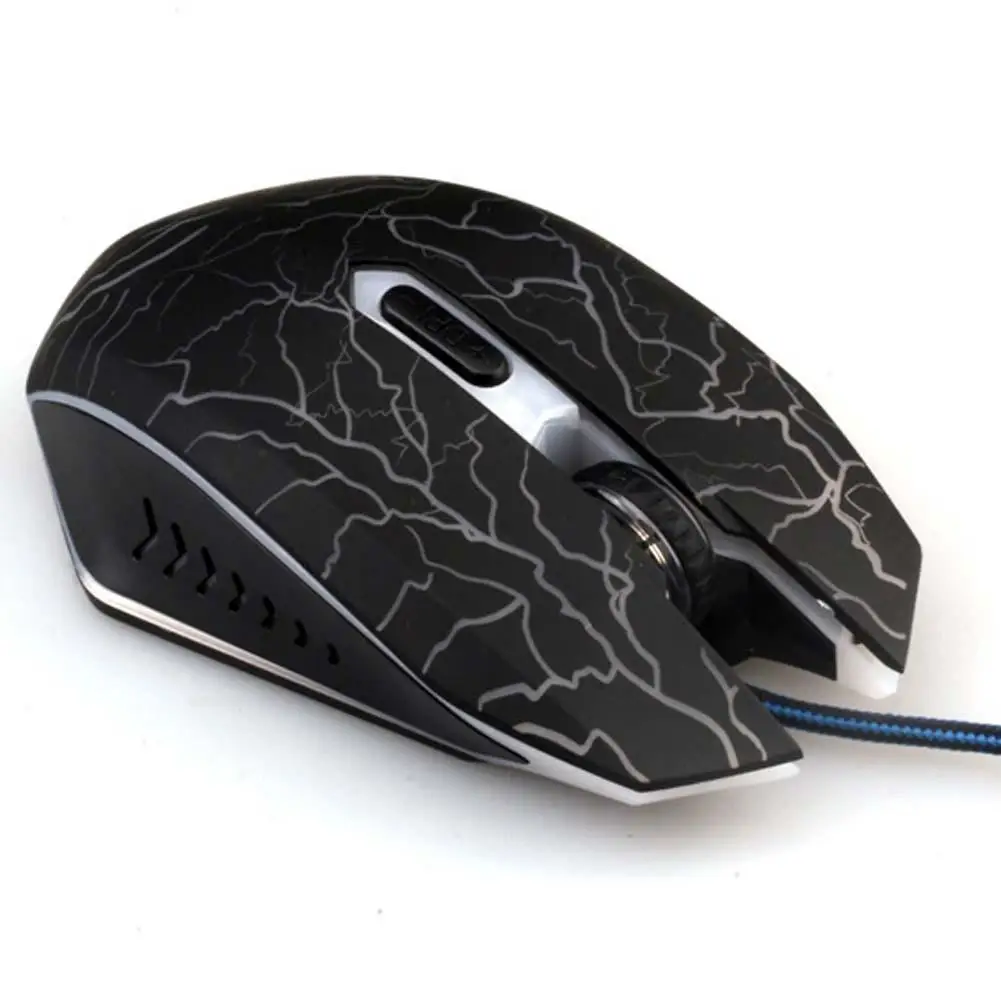  New USB Wired Mouse 480DPI 6 Buttons Optical Gaming Game Mouse 7 Colors LED for PC Laptop Computer 
