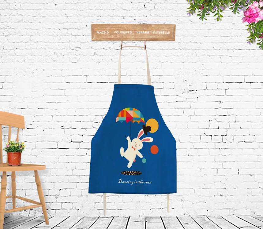 

Foreign Trade Cotton Fabric Comic Lovely Originality Cartoon Personalit Y Baby Beard Apron For Woman Delantal Cocina