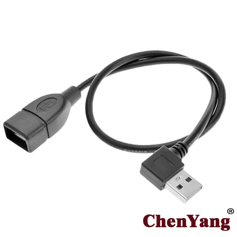 Zihan USB 2,0 A Тип Мужской левый Угловой 90 градусов к женскому удлинительному кабелю 480 Мбит/с 40 см