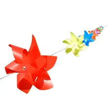 20 шт пластиковый штифт ветряной мельницы, ветряная блесна, детские игрушки, садовые лужайки, вечерние украшения со стальным тросом, Colordul
