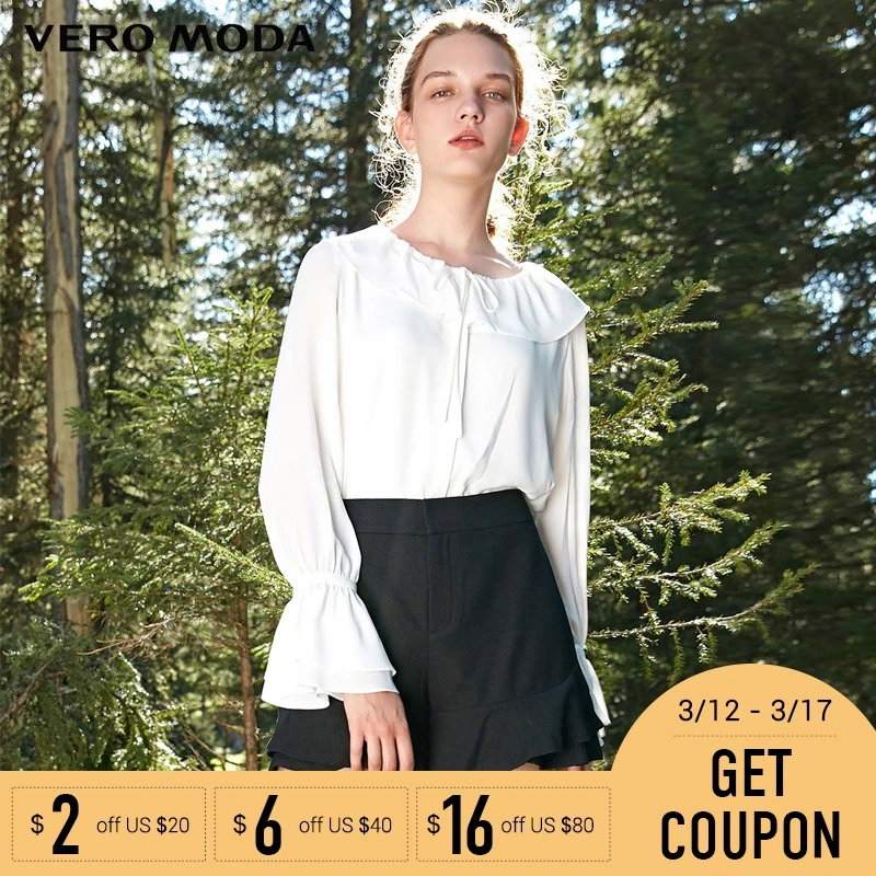 Vero Moda Новый офис леди оборками прямые короткие штаны Женские | 317315518