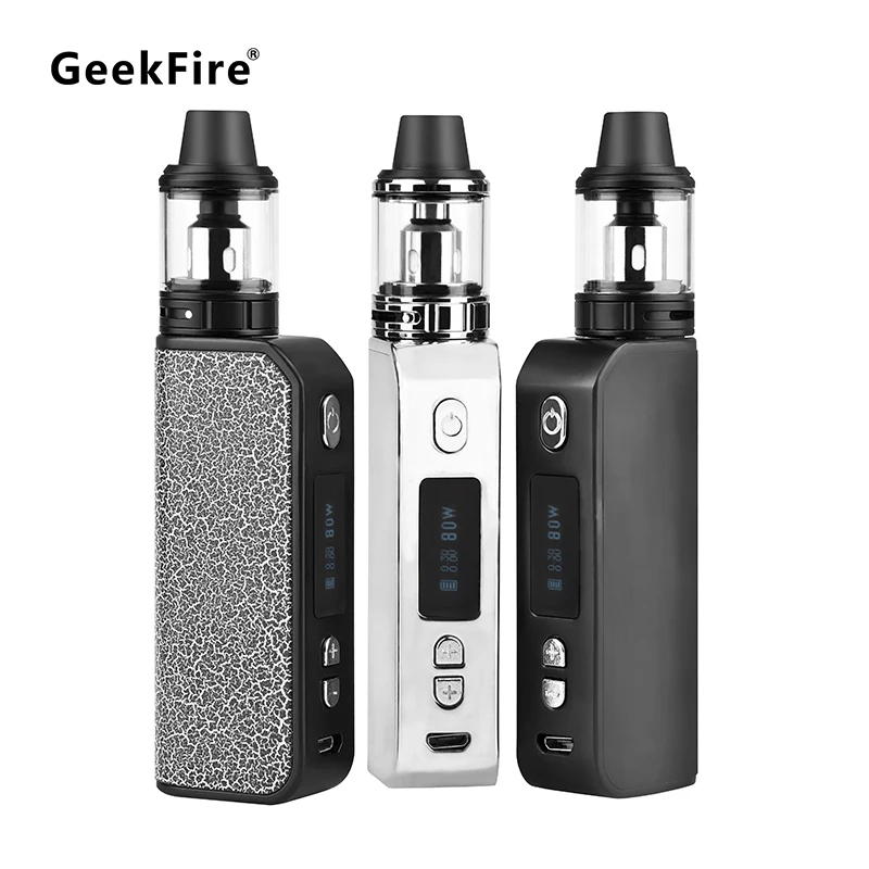 

GeekFire 80W E Cigarette Vape Mod Kit M80 LED Screen 2000mAh Built-in Battery Box Mod M22 Sub Ohm Tank 0.35ohm 2.5ml Starter Kit