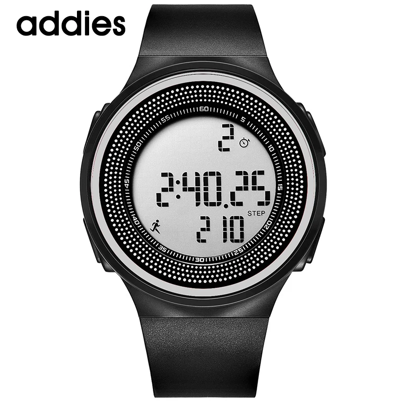Цифровые спортивные часы студент водонепроницаемый 5ATM мужчины военные часы, шаг подсчета светящимися сегментирована