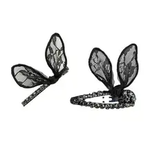 2 шт. заколки для волос, заколки для волос, аксессуары со стразами, кроличьи ушки, заколки для волос, защелкивающиеся зажимы для девочек, вечерние заколки для девочек