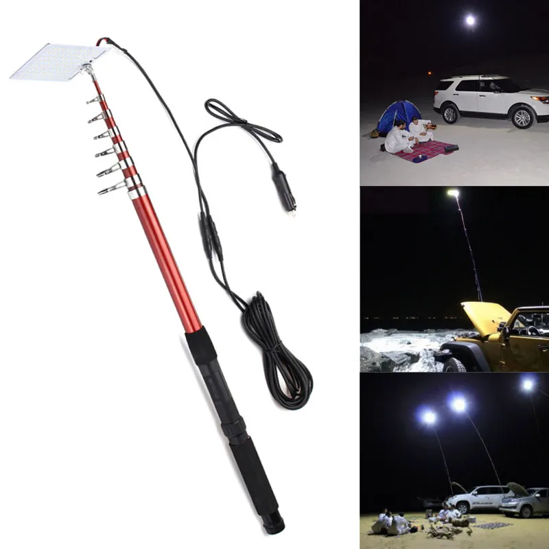 

2400LM Portable Outdoor Lantern Camping Lamp Light Fishing Lamp Car Rod Light RF Remote Controller Telescopic Outdoor Lighting