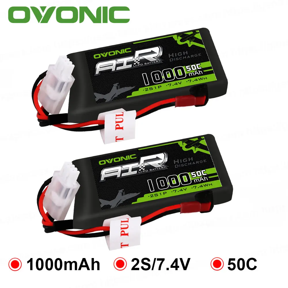 Комплект аккумуляторов 2x Ovonic 7 4 В 1000 мА · ч 50C 100C LiPo 2S с разъемом JST для миниатюрных