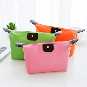 

New 2019 12 Color Dumpling Makeup Bag Solid Color Polyester Cosmetic Bags Soft Portable Waterproof Wash Toiletry Storage Handbag