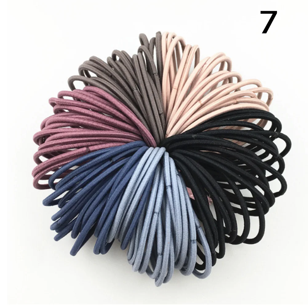 100Pcs 4.5CM Elastic Hair Bands Thin Elastic Rubber Bands Basic
